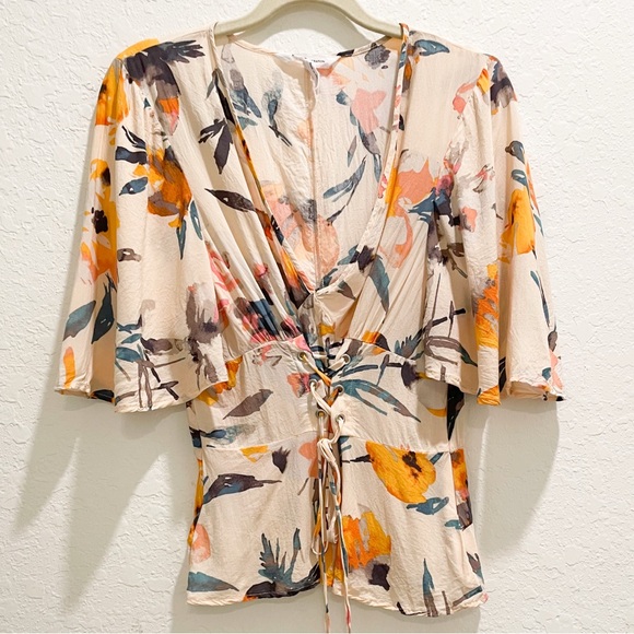 BCBGeneration Fall Blouse lace up Size 4 XS -S - Picture 1 of 12